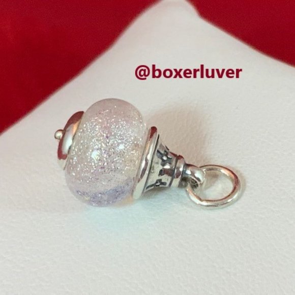 James Avery RETIRED Sterling Silver FAITH Finial Charm White Frosted Glass - Picture 4 of 5